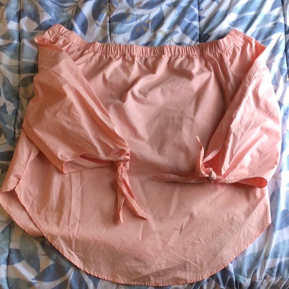 SO Peach off-shoulder blouse